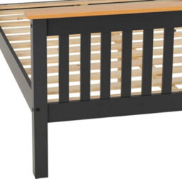 Seconique Monaco 5Ft Kingsize Bed High Foot End In Grey And Oak - thumbnail 6