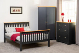 Seconique Monaco 5Ft Kingsize Bed High Foot End In Grey And Oak - thumbnail 9