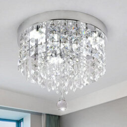 Led Crystal Ceiling Lights Silver Chandelier Lamp Cool White 24X25Cm - thumbnail 7