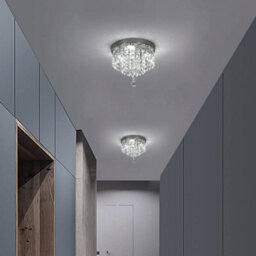 Led Crystal Ceiling Lights Silver Chandelier Lamp Cool White 24X25Cm - thumbnail 6