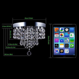 Led Crystal Ceiling Lights Silver Chandelier Lamp Cool White 24X25Cm - thumbnail 2