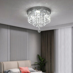 Led Crystal Ceiling Lights Silver Chandelier Lamp Cool White 24X25Cm - thumbnail 4