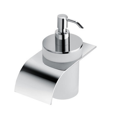 Plum&clay Jenna Wall Mounted Bathroom Soap Dispenser Chrome & Glass Bottle