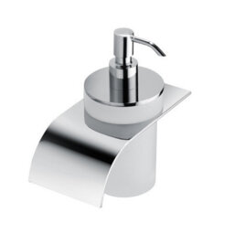 Plum&clay Jenna Wall Mounted Bathroom Soap Dispenser Chrome & Glass Bottle