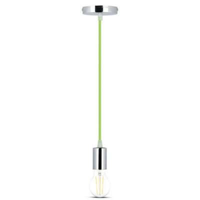 V-Tac Vt3785 High Quality E27 Chrome Metal Cup Pendant Light Green (Vt-7338)