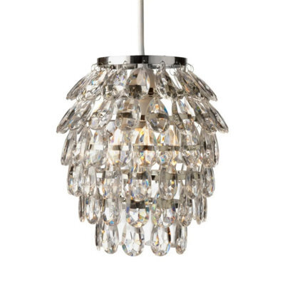 First Choice Lighting Pineapple Chrome And Clear Jewelled Pendant Lightshade - image 1