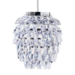 First Choice Lighting Pineapple Chrome And Clear Jewelled Pendant Lightshade - thumbnail 3