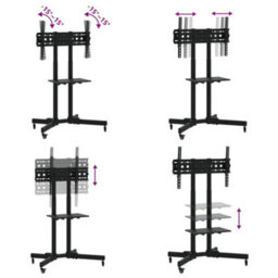 Walplus Tv Stand On Wheels 32-70 Inch Screen Max Vesa 600X400 mm 50Kg - thumbnail 6