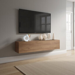 FurniComp LTD Furnicomp Combo 138Cm Floating Wall Hung Tv Unit - Mercure Oak Com-62-02