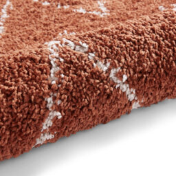Rust Geometric Shaggy Rug, Stain-Resistant 45mm Thick Modern Rug For Bedroom, Living Room, & Dining Room-60Cm X 230Cm (Runner) - thumbnail 8
