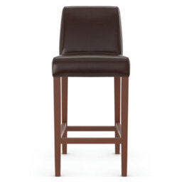 Greta Kitchen Breakfast Bar Stool Brown Aniline Leather Walnut Frame Fully Assembled