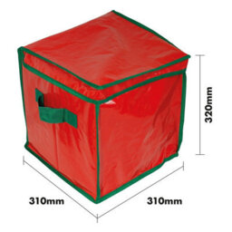Christmas Ornaments Storage Bag - Festive Xmas Baubles & Decorations Container Box With Zipper, Carry Handles & 16 Compartments - thumbnail 5