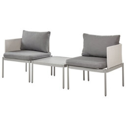 Wyld And Coco Zengarden Convertible Garden Sofa Set 2-Seater Light Grey Aluminium - Modular Outdoor Sofa For Compact Patios - thumbnail 3