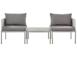 Wyld And Coco Zengarden Convertible Garden Sofa Set 2-Seater Light Grey Aluminium - Modular Outdoor Sofa For Compact Patios - thumbnail 1