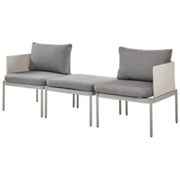 Wyld And Coco Zengarden Convertible Garden Sofa Set 2-Seater Light Grey Aluminium - Modular Outdoor Sofa For Compact Patios - thumbnail 4