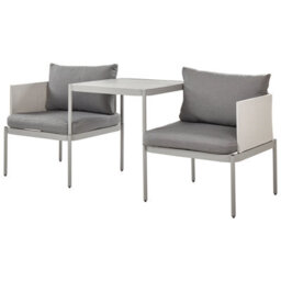 Wyld And Coco Zengarden Convertible Garden Sofa Set 2-Seater Light Grey Aluminium - Modular Outdoor Sofa For Compact Patios - thumbnail 5