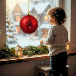 Shatchi 25Cm Dark Red Glitter Christmas Bauble - Christmas Tree & Home Décor Ornament - thumbnail 9