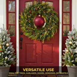 Shatchi 25Cm Dark Red Glitter Christmas Bauble - Christmas Tree & Home Décor Ornament - thumbnail 7