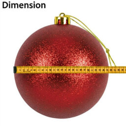 Shatchi 25Cm Dark Red Glitter Christmas Bauble - Christmas Tree & Home Décor Ornament - thumbnail 4