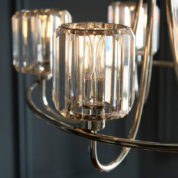 Luminosa Lighting Luminosa Berenice 5 Light Multi Arm Glass Ceiling Pendant Bright Nickel - thumbnail 5