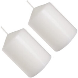 SolaDirect Pillar Candles, Pack Of 2, Unscented, Long Burning Time, 15 X 7 Cm / 6 X 2.75 In (White, Matt) - thumbnail 6