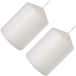 SolaDirect Pillar Candles, Pack Of 2, Unscented, Long Burning Time, 15 X 7 Cm / 6 X 2.75 In (White, Matt) - thumbnail 8