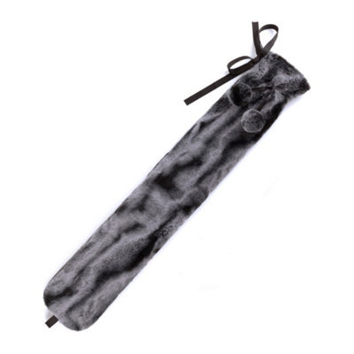 Livivo 2L Extra Long Hot Water Bottle With Soft Removable Faux Fur Washable Cover For Full Body Pain Relief Warmth & Comfort Grey - image 1