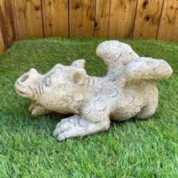 Enchanting  Dreaming Dragon Stone Cast Statue Small Outdoor Ornament Garden Sculpture - thumbnail 9