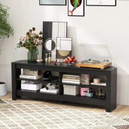 140 Cm Multifunctional Console Table For Up To 65 Inch Tv Black - thumbnail 5