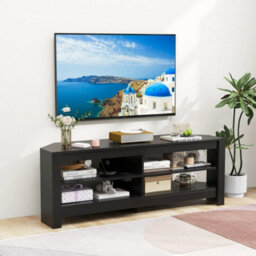 140 Cm Multifunctional Console Table For Up To 65 Inch Tv Black - thumbnail 3