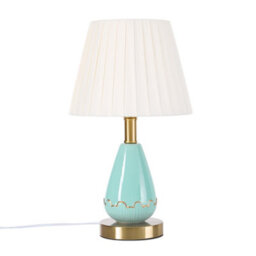 Living And Home Ceramic And Iron Table Lamp With Beige Fabric Shade Warm Light, 5W - thumbnail 4