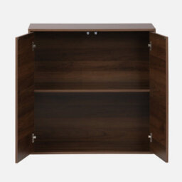Sweeek - Sideboard Walnut Wood Effect 2-Door Storage Unit W 70 X D 35 X H 70 Cm - Kompo - thumbnail 2