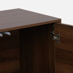 Sweeek - Sideboard Walnut Wood Effect 2-Door Storage Unit W 70 X D 35 X H 70 Cm - Kompo - thumbnail 4