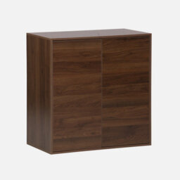 Sweeek - Sideboard Walnut Wood Effect 2-Door Storage Unit W 70 X D 35 X H 70 Cm - Kompo