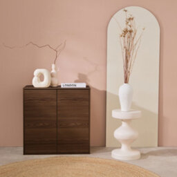 Sweeek - Sideboard Walnut Wood Effect 2-Door Storage Unit W 70 X D 35 X H 70 Cm - Kompo - thumbnail 9