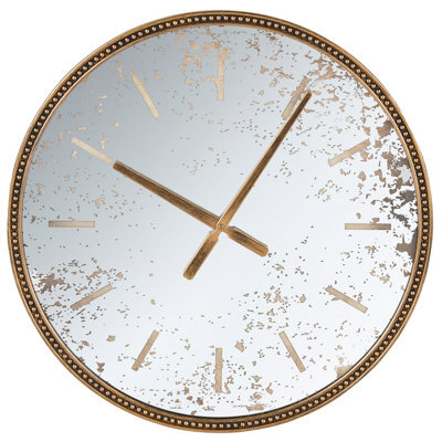 Beliani Retro Wall Clock Froissy 56 Cm Gold - image 1