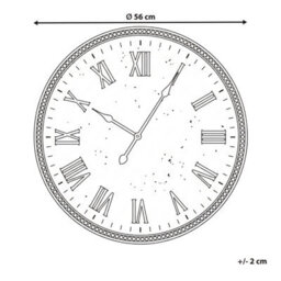 Beliani Retro Wall Clock Froissy 56 Cm Gold - thumbnail 3