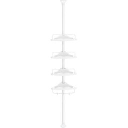 Songmics Adjustable Corner Storage Unit, 4-Tier Bathroom Organizer With Extension Rod, Rust-Proof Shower Rack, White - thumbnail 7