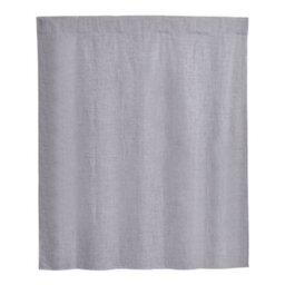 Thehotsale Solid Colour Faux Linen Polyester 100% Curtains Pair Blackout Curtains In Grey - thumbnail 4
