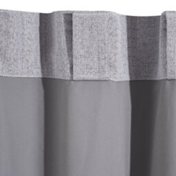 Thehotsale Solid Colour Faux Linen Polyester 100% Curtains Pair Blackout Curtains In Grey - thumbnail 5
