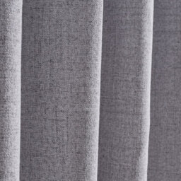 Thehotsale Solid Colour Faux Linen Polyester 100% Curtains Pair Blackout Curtains In Grey - thumbnail 6