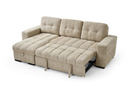 Beehive Furniture - Porto Universal Corner Sofa Bed - Beige Upholstered Corner Couch - thumbnail 4
