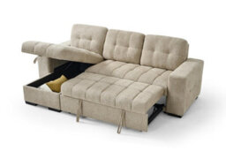 Beehive Furniture - Porto Universal Corner Sofa Bed - Beige Upholstered Corner Couch - thumbnail 5