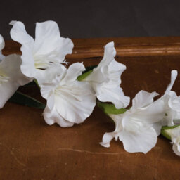 Hill Interiors Gladioli Artificial Flower - Fabric/plastic - L6 X W11 X H108 Cm - White - thumbnail 4