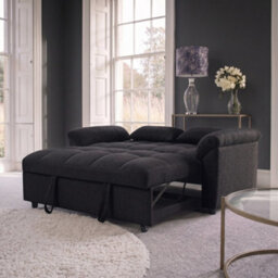 Sofaya Arlo Sofa Bed Plain Black Linen Convertible Pull Out Sofa Seater Chaise - thumbnail 4