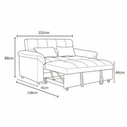 Sofaya Arlo Sofa Bed Plain Black Linen Convertible Pull Out Sofa Seater Chaise - thumbnail 8