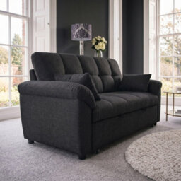 Sofaya Arlo Sofa Bed Plain Black Linen Convertible Pull Out Sofa Seater Chaise - thumbnail 7