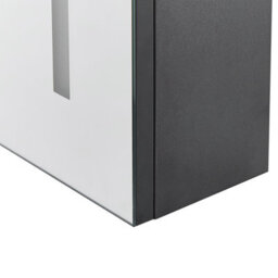 Beliani Bath Mirror Cabinet Black Plywood 60 X 60Cm Led, 2-Door Wall-Mounted - thumbnail 7