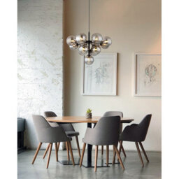 Luminosa Lighting Luminosa Grappy Globe Pendant Ceiling Light Matt Black Balls Smoke Glass Shade 13X G9 - thumbnail 4