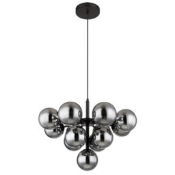 Luminosa Lighting Luminosa Grappy Globe Pendant Ceiling Light Matt Black Balls Smoke Glass Shade 13X G9 - thumbnail 2